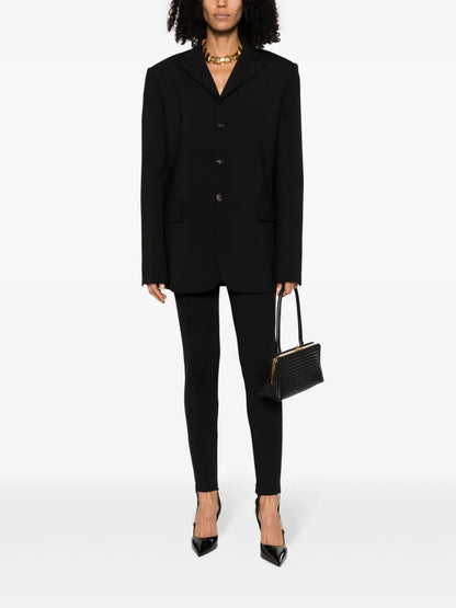 Strap-Detail Single-Breasted Blazer