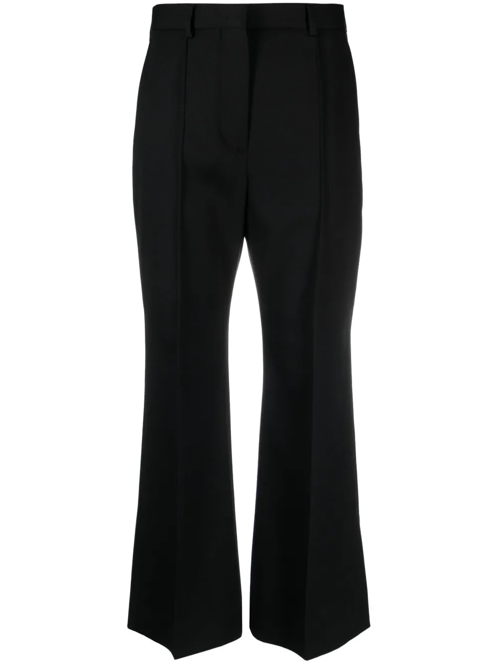 Flared Cropped Wool Trousers