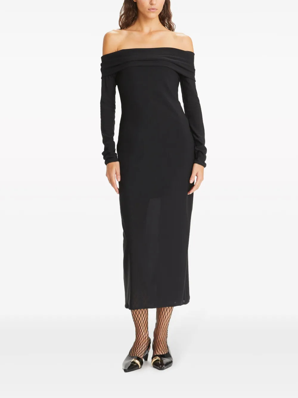 Off-Shoulder Long-Sleeved Dress