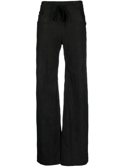 Straight-Leg Leather Trousers