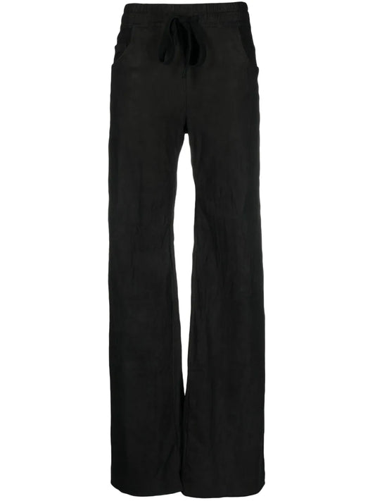 Straight-Leg Leather Trousers