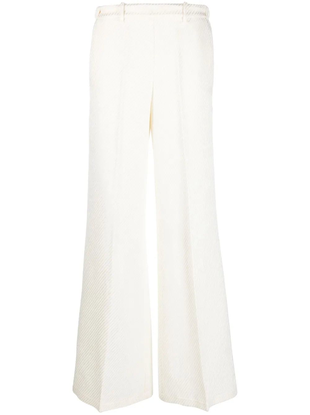 Fine-Ribbed Wide-Leg Trousers