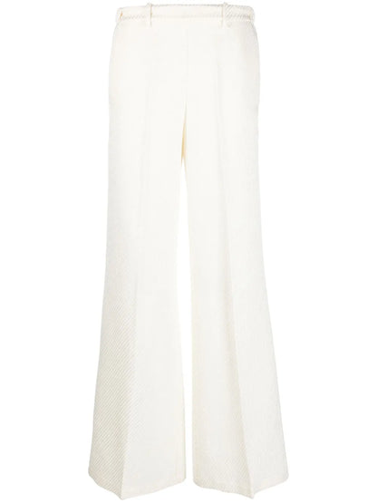 Fine-Ribbed Wide-Leg Trousers