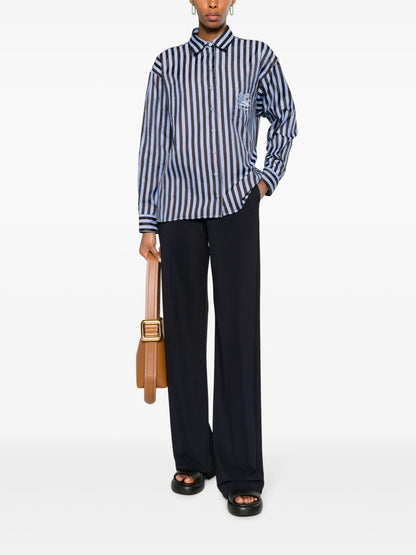 Pegaso-Embroidered Striped Shirt