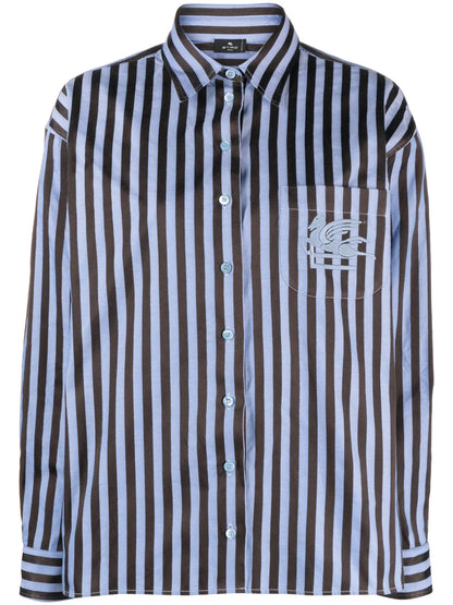 Pegaso-Embroidered Striped Shirt