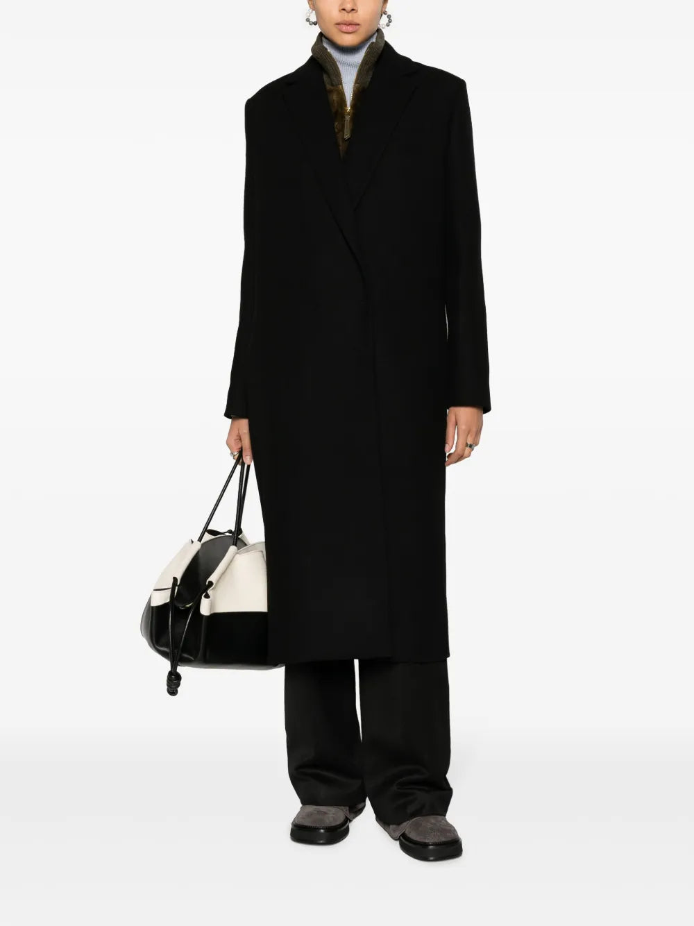 Double-Breasted Tailored Wool Coat