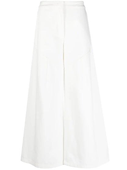 Wide-Leg Cotton Trousers