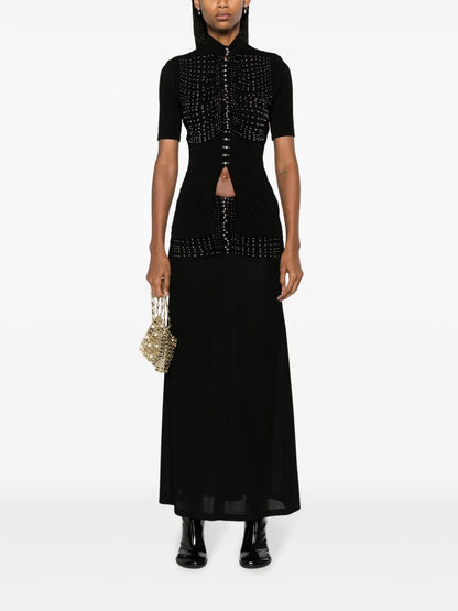 High-Waisted Studded Skirt