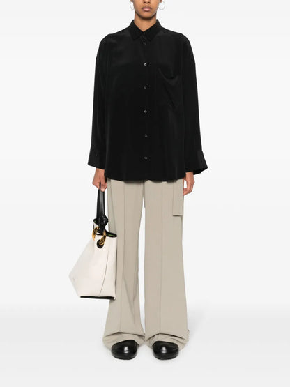 Derris Silk Long-Sleeve Blouse