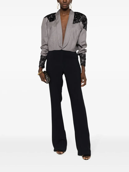 Hepburn Lace-Detail Linen Blazer