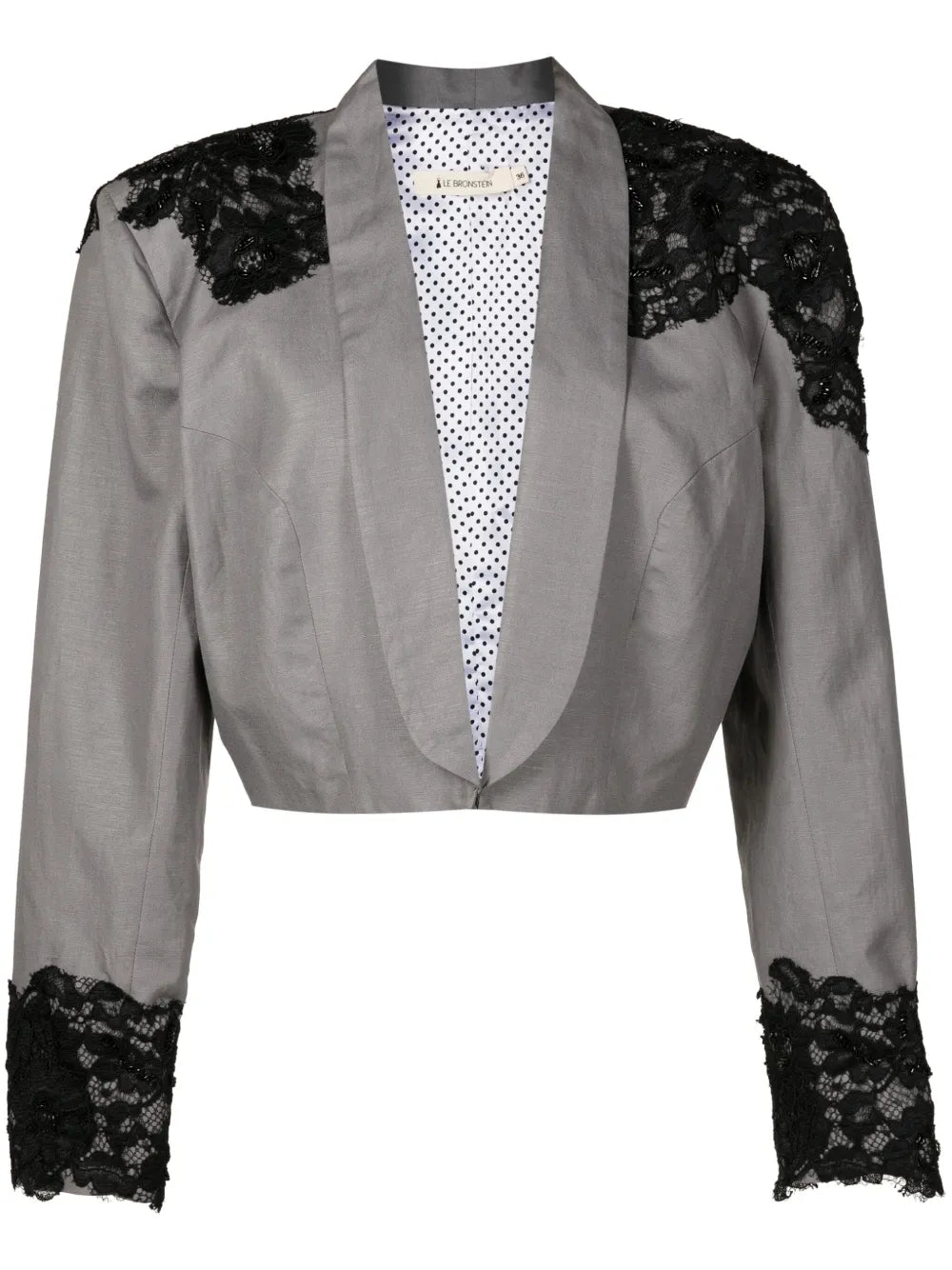 Hepburn Lace-Detail Linen Blazer
