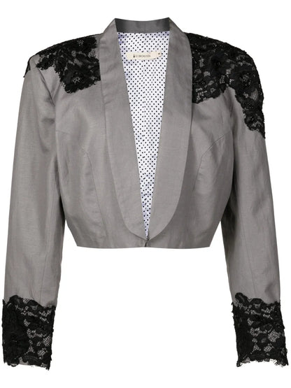 Hepburn Lace-Detail Linen Blazer