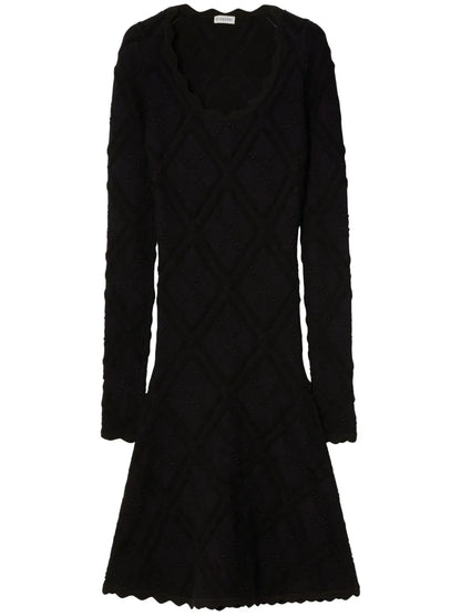 Aran Long-Sleeve Knitted Dress