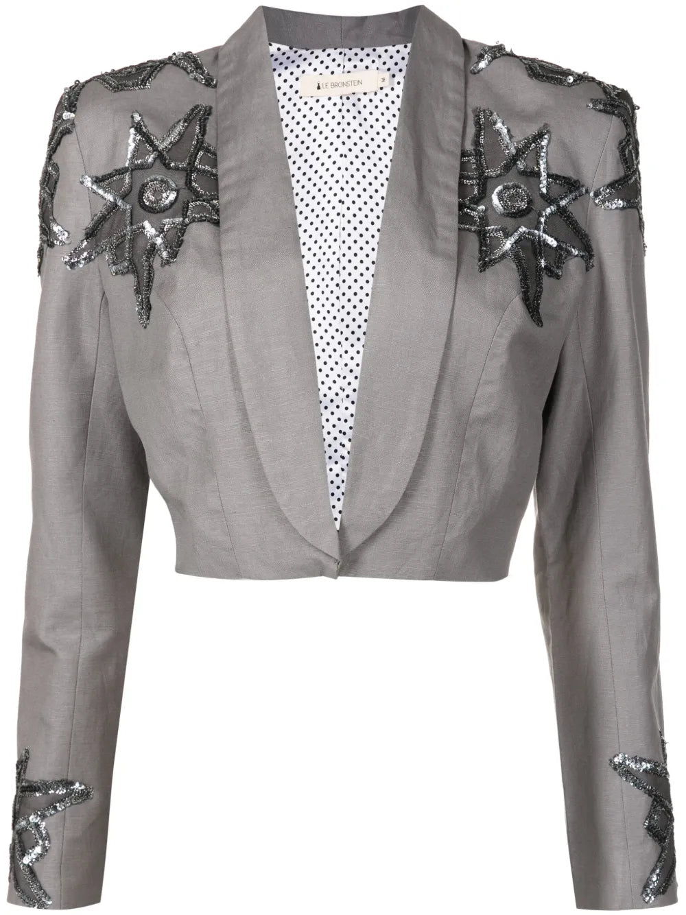 Hepburn Star-Appliqué Linen Blazer