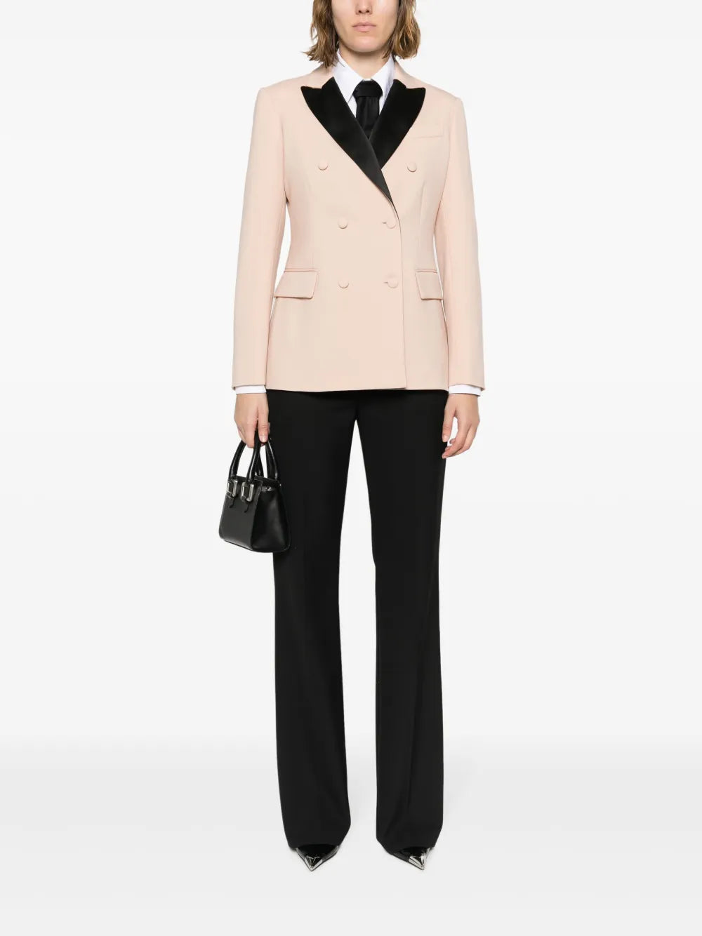 Contrasting-Lapels Virgin Wool Blazer