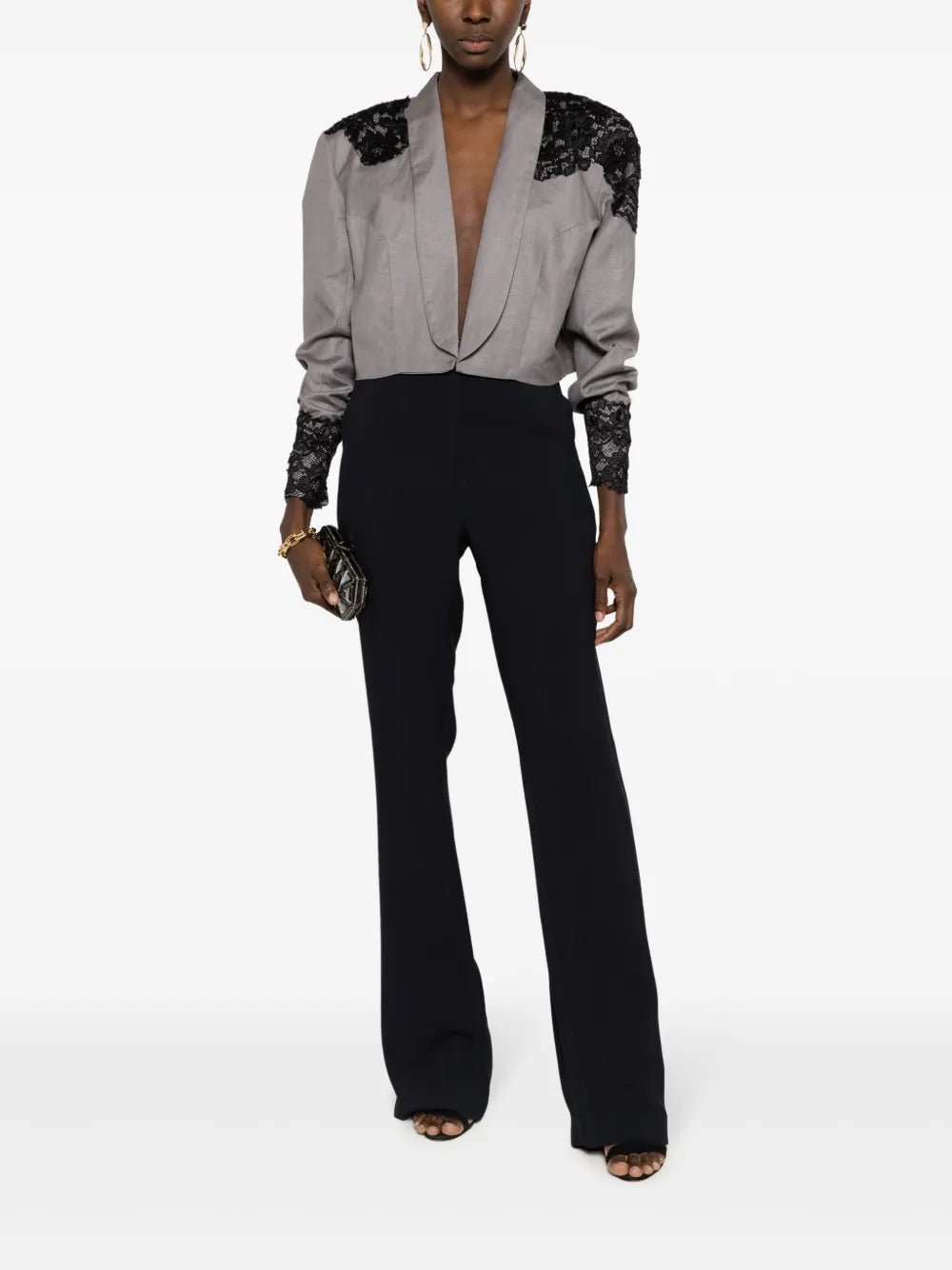 Ava Crepe Flared Trousers