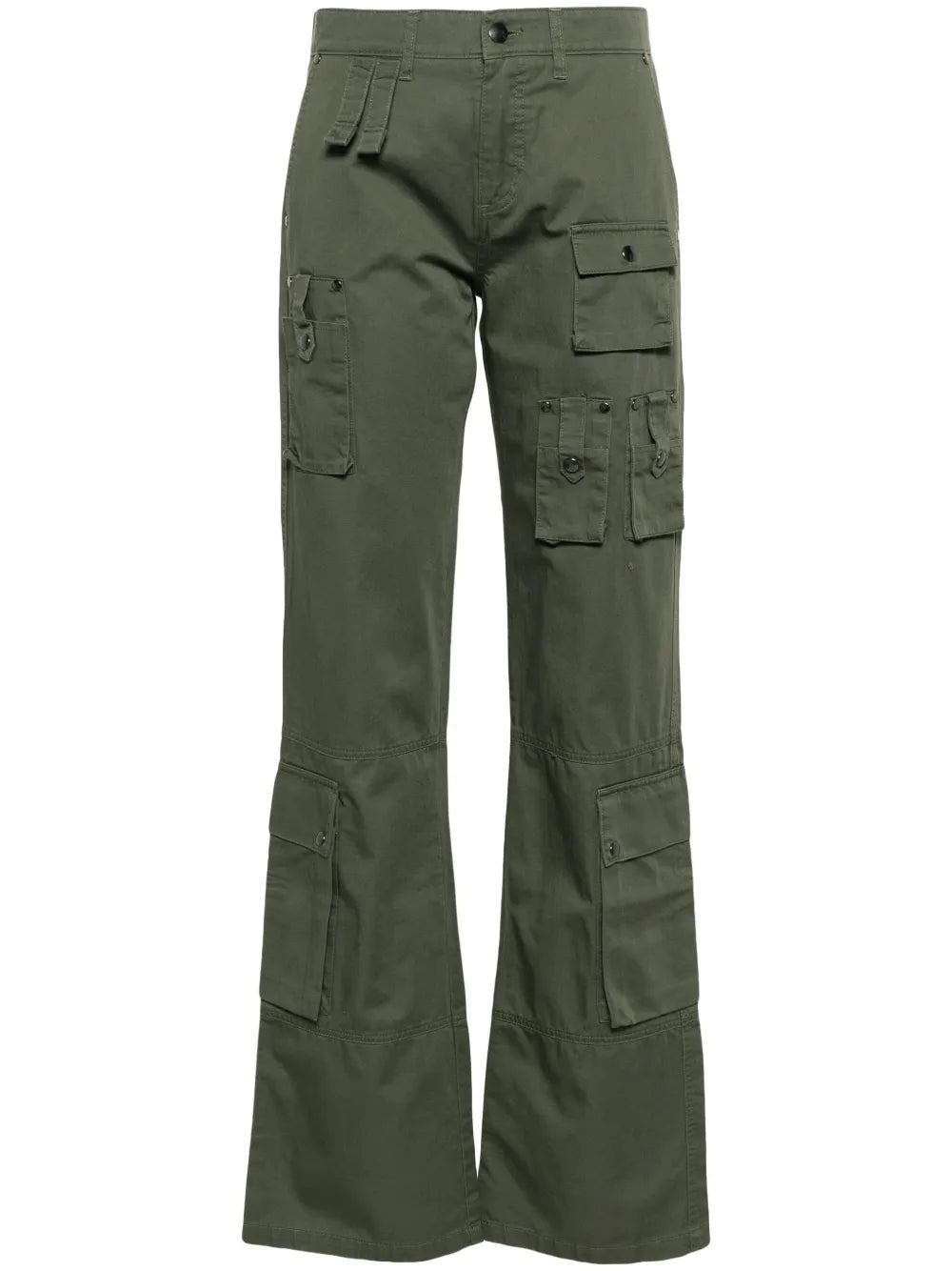 Mid-Rise Flared Trousers