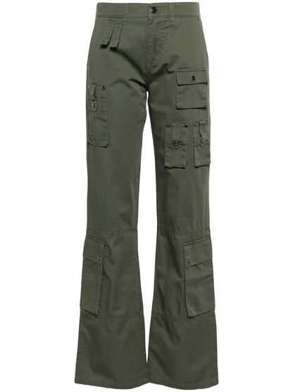 Mid-Rise Flared Trousers