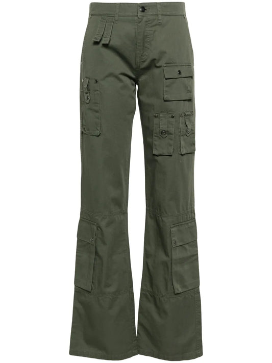 Mid-Rise Flared Trousers