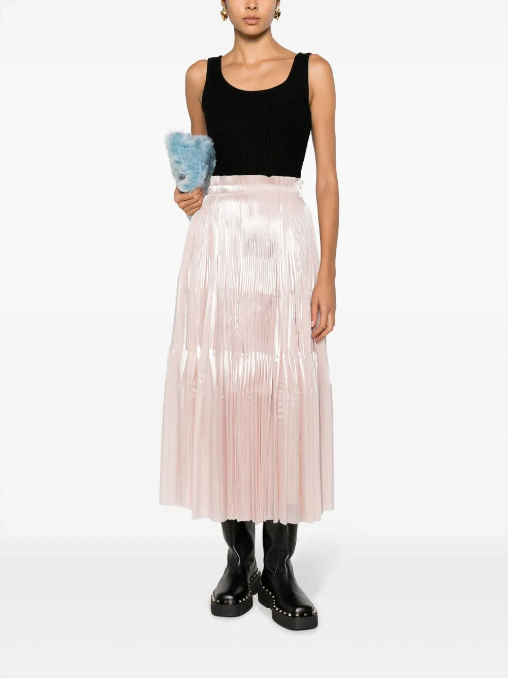 Pour Plissé Midi Skirt