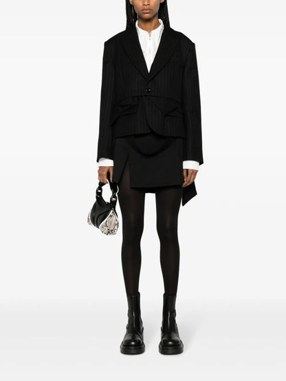 Chalk Pinstriped Wool Blazer
