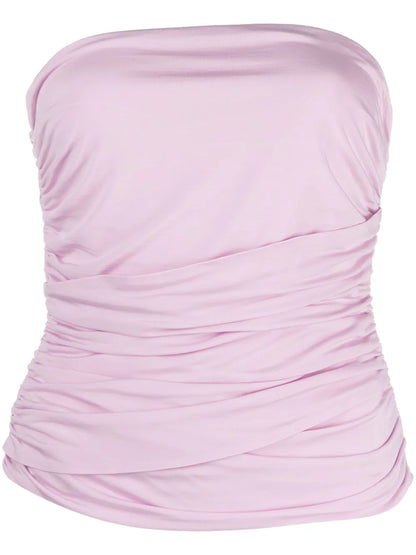 Ruched Strapless Stretch-Jersey Top