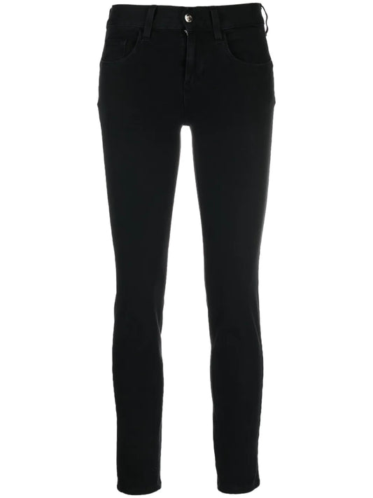 Logo-Patch Cotton-Blend Skinny Jeans