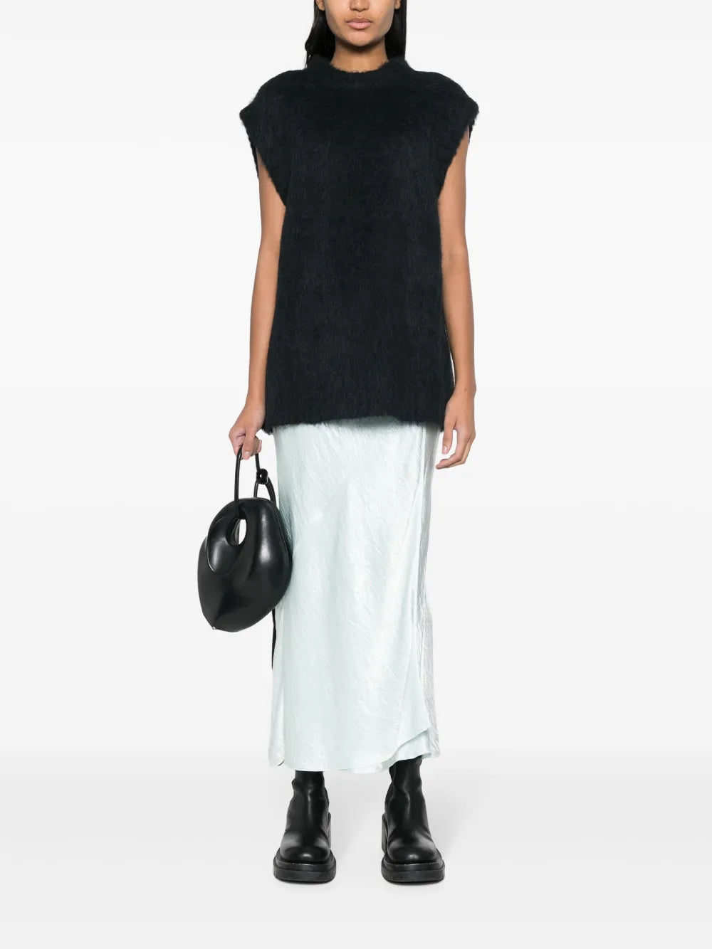 Brushed-Effect Knitted Vest