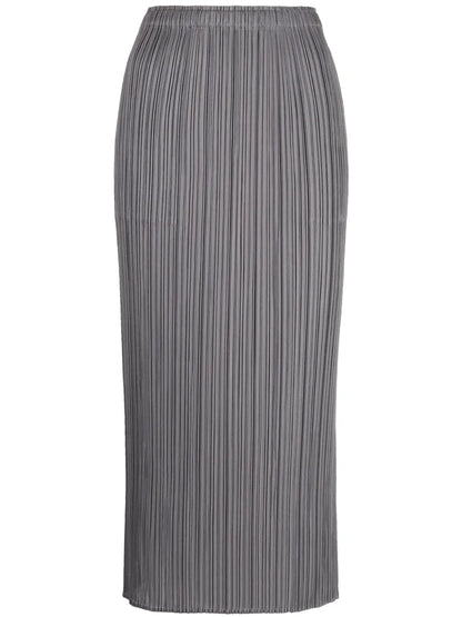 Plissé High-Waist Midi Skirt