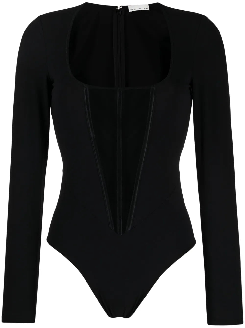 Mesh-Panelled Jersey Bodysuit