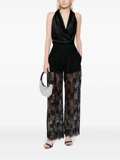 Wide-Leg Lace Trousers