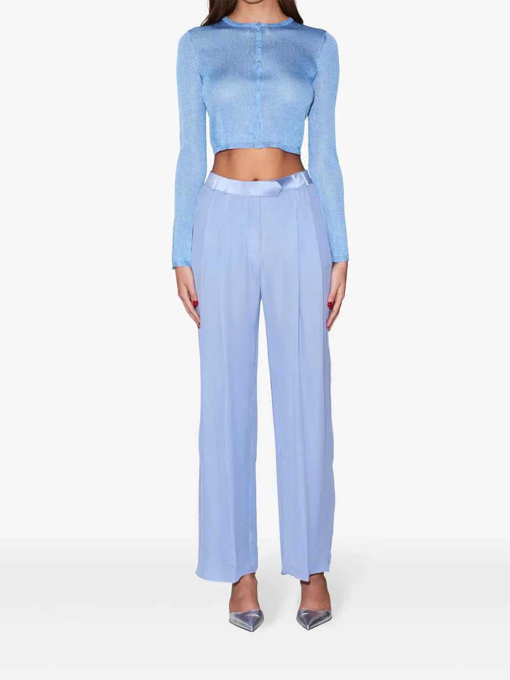 Wide-Leg Georgette Trousers