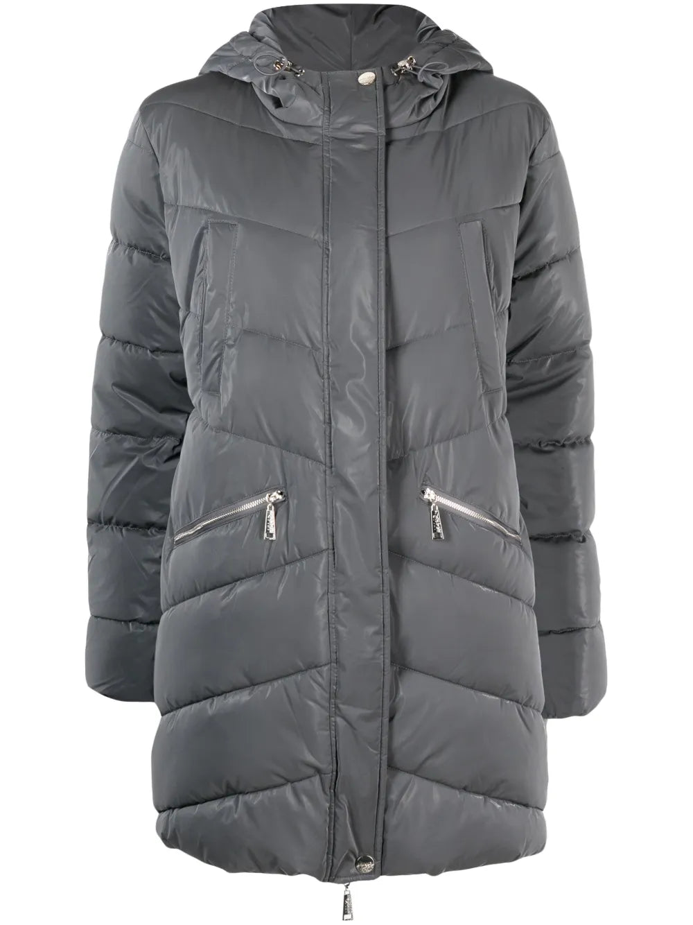 Logo-Plaque Hooded Padded Coat