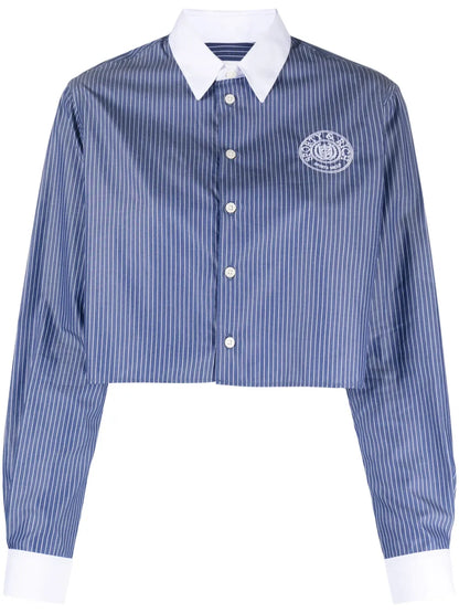 Conneticut Logo-Print Striped Shirt