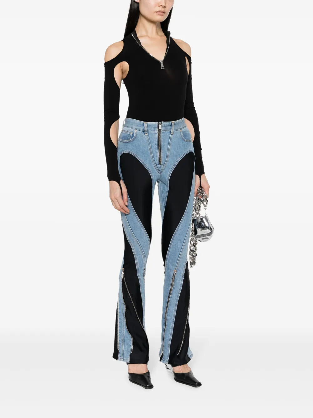 Spiral Split-Hem Jeans