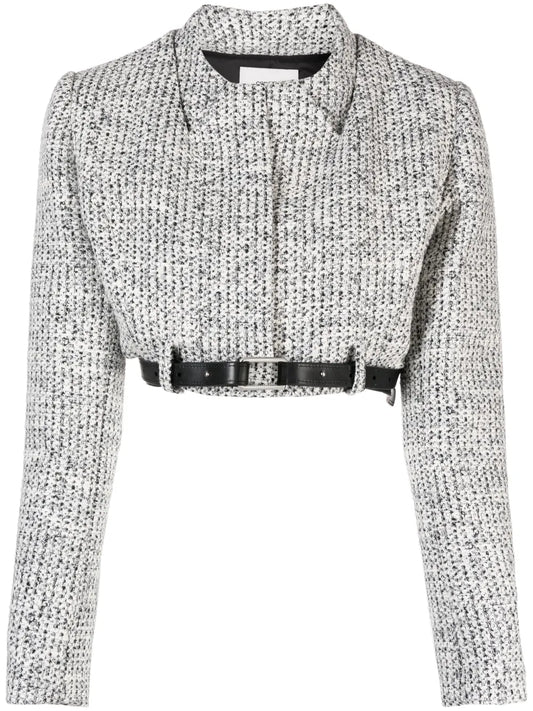 Trompe L'Oeil Cropped Tweed Jacket