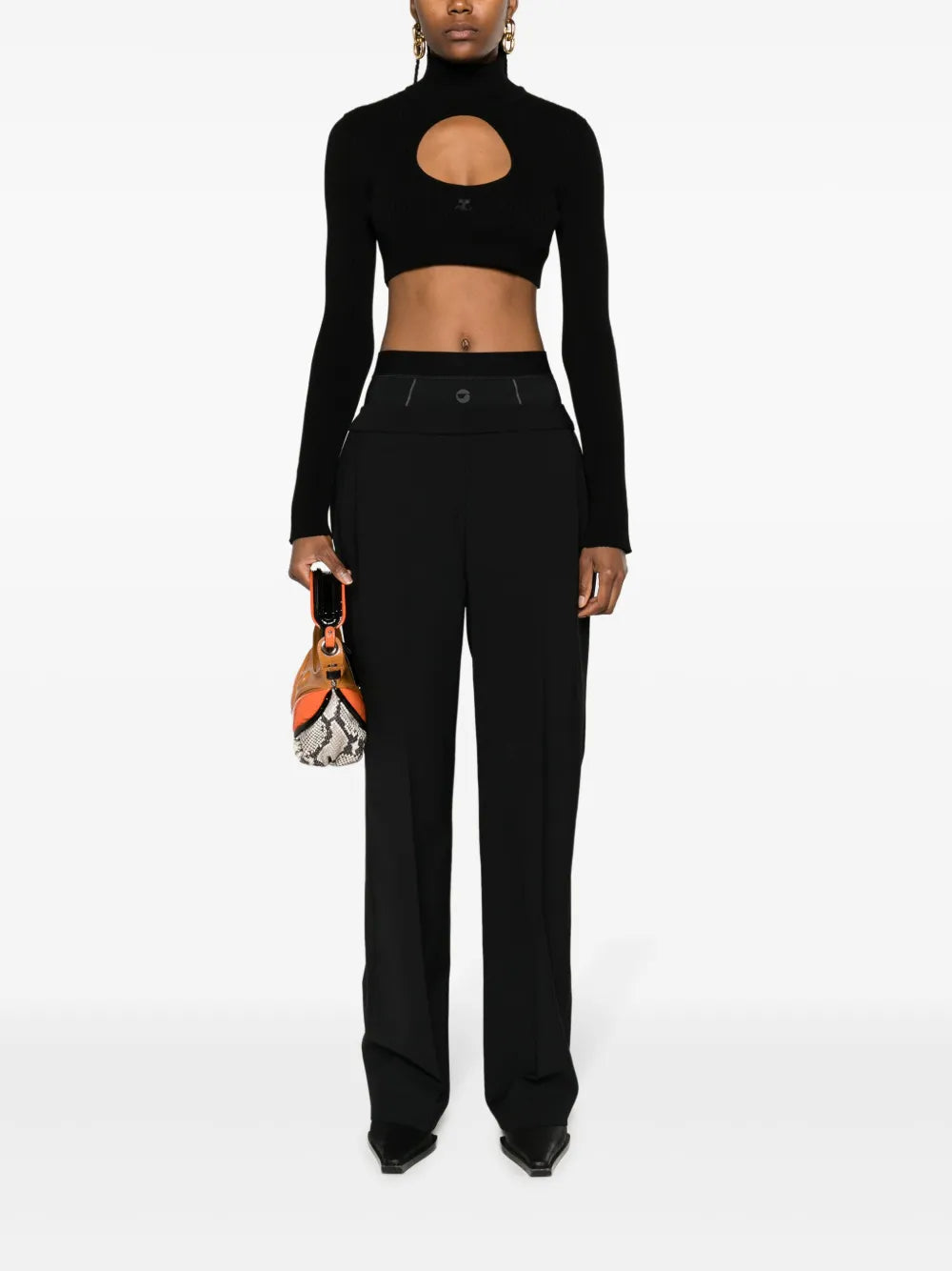 Logo-Embroidered Cut-Out Jumper