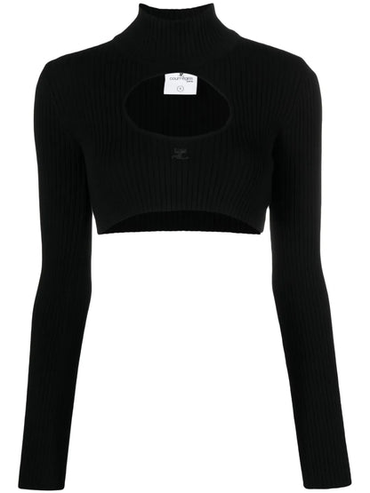 Logo-Embroidered Cut-Out Jumper