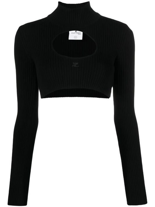 Logo-Embroidered Cut-Out Jumper