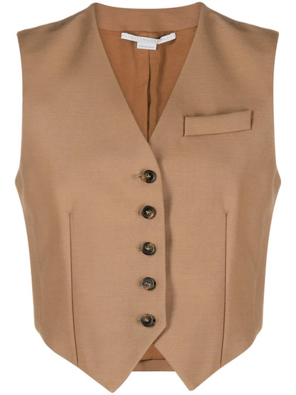 Sleeveless Virgin Wool Waistcoat