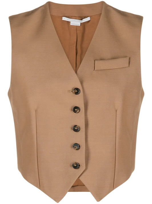 Sleeveless Virgin Wool Waistcoat