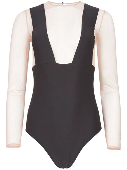 Suspender-Print Bodysuit
