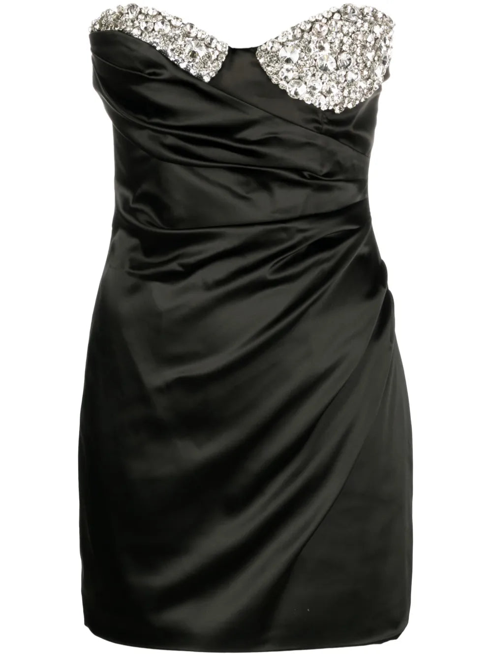 Crystal-Embellished Draped Minidress