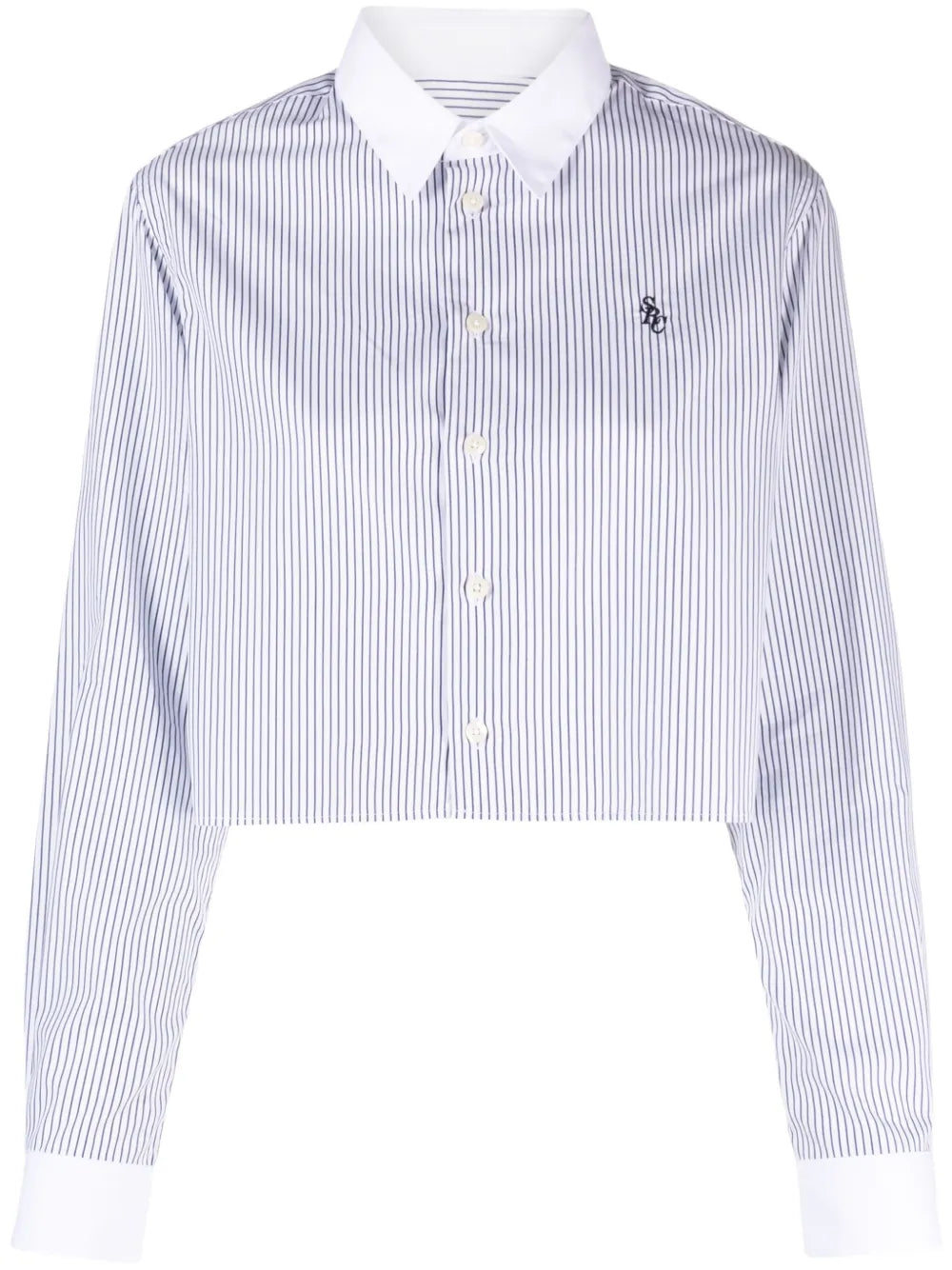 Striped Cotton Cropped Shirt