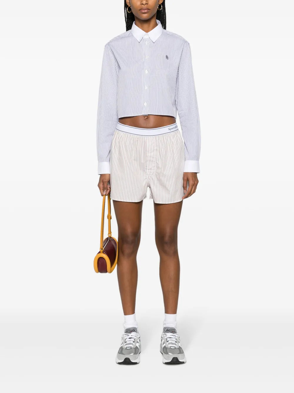 Striped Cotton Cropped Shirt