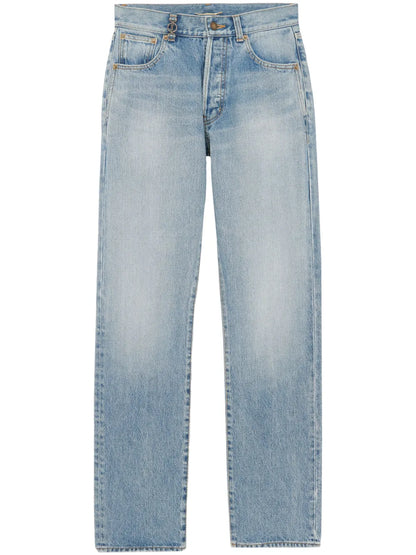 Mid-Rise Straight-Leg Jeans