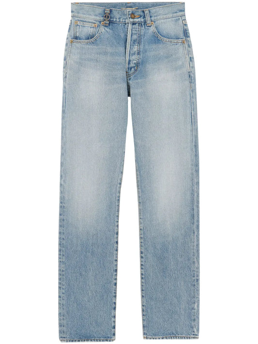 Mid-Rise Straight-Leg Jeans