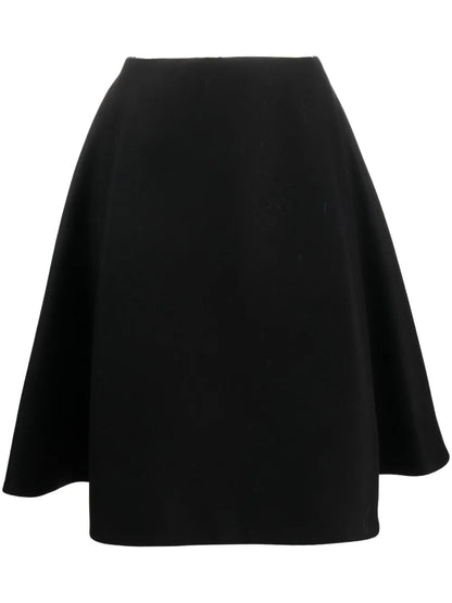 High-Waisted Pleat-Detail Midi Skirt
