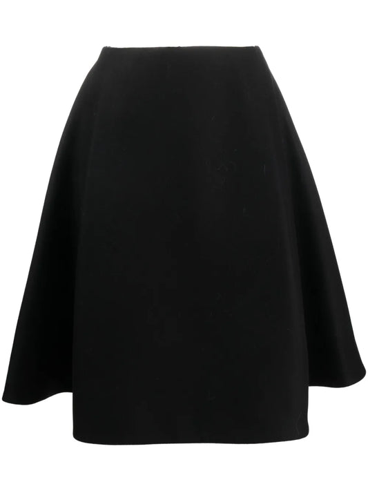 High-Waisted Pleat-Detail Midi Skirt