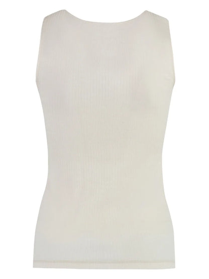 Logo-Embroidered Wool Tank Top
